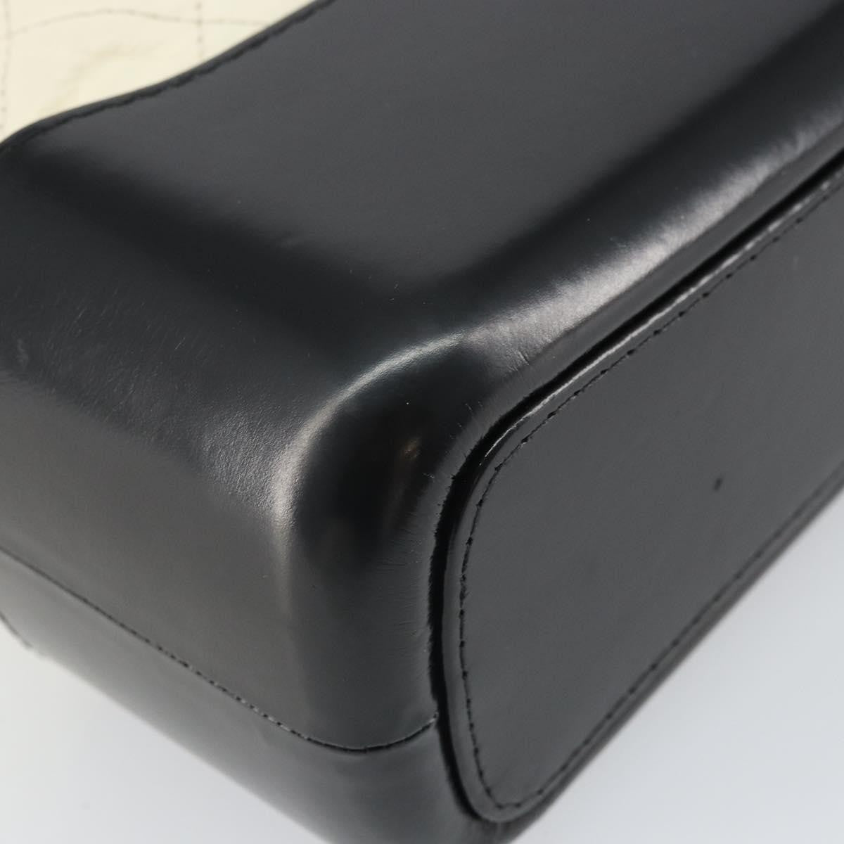 Chanel Bicolor Gabrielle Hobo Quilted Aged Calfskin, WHITE, LEATHER, Shoulder bag