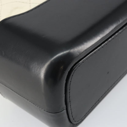 Chanel Bicolor Gabrielle Hobo Quilted Aged Calfskin, WHITE, LEATHER, Shoulder bag