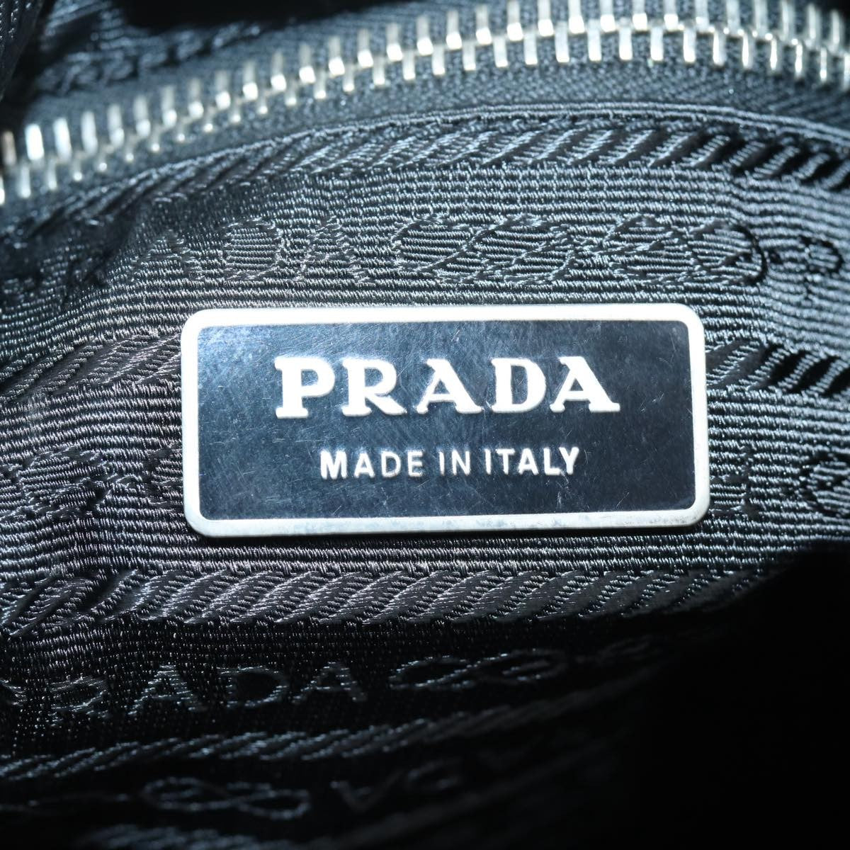 Prada Zip Hobo Tessuto with Leather, BLACK, NYLON, Shoulder bag