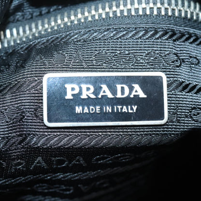Prada Zip Hobo Tessuto with Leather, BLACK, NYLON, Shoulder bag