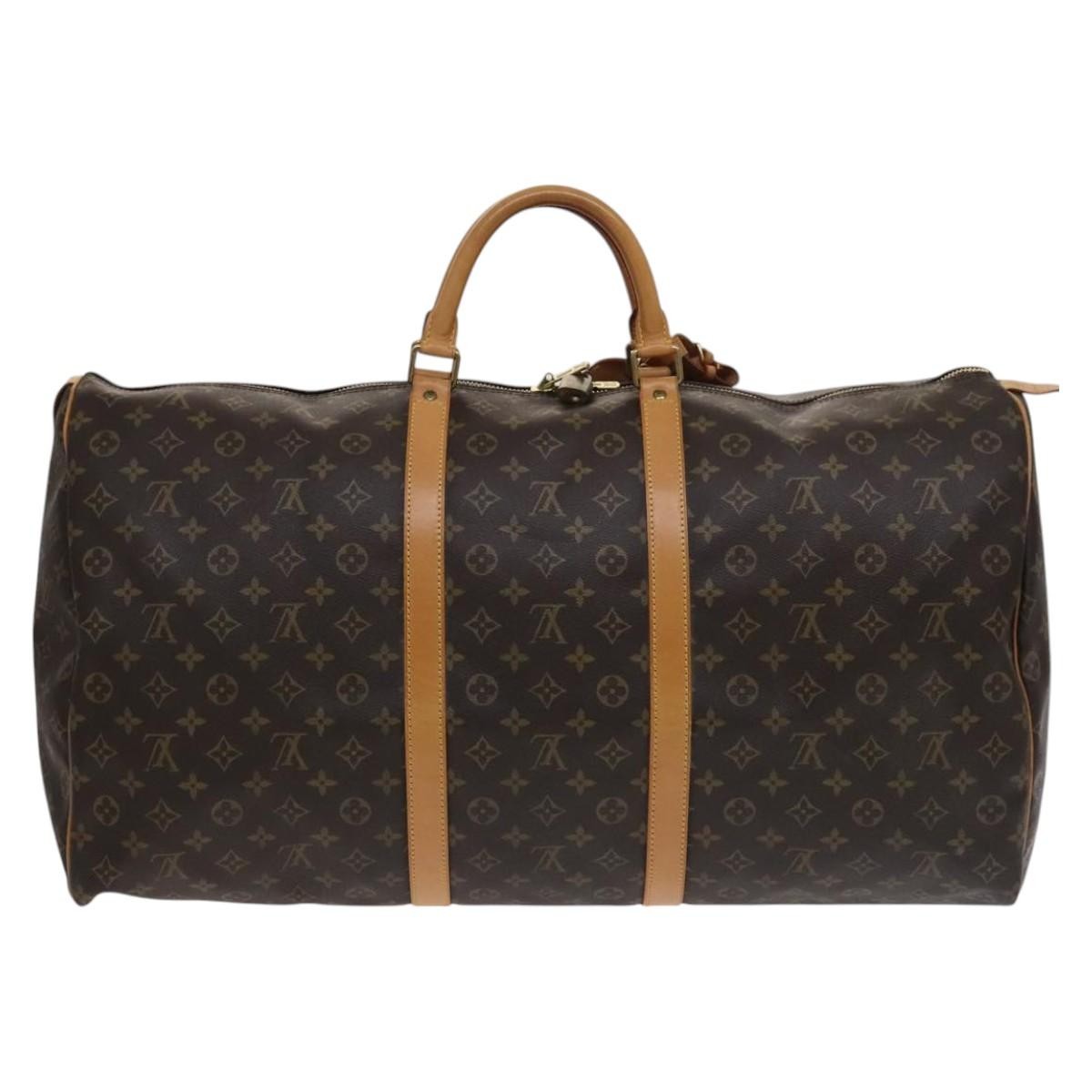 Louis Vuitton Keepall Bag Monogram Canvas, BROWN, CANVAS, Travel bag