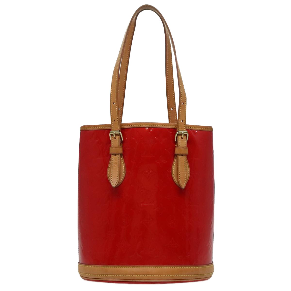 Louis Vuitton Bucket Bag Monogram Vernis, RED, PATENT_LEATHER, Handbag