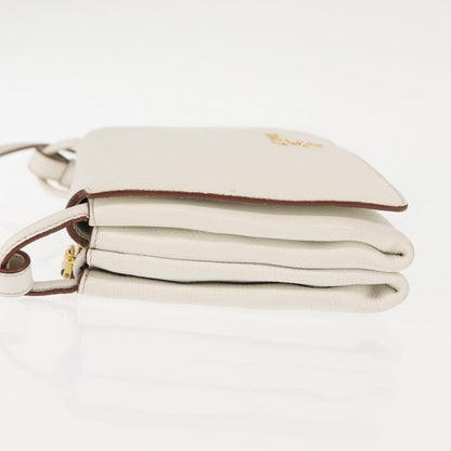 Prada Flap Crossbody Bag Vitello Daino, WHITE, LEATHER, Shoulder bag