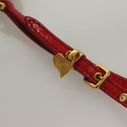 Miu Miu Zip Wristlet Pouch Leather, RED, LEATHER, Clutche & pouche