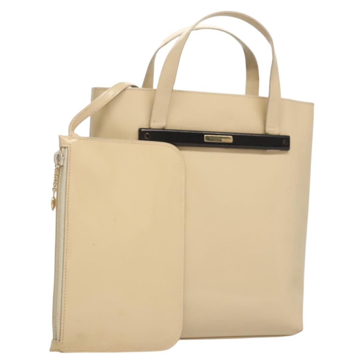 Gucci Vintage Handbag Enamel, BEIGE, PATENT_LEATHER, Handbag