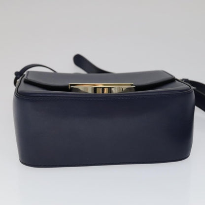 Salvatore Ferragamo Tassel Gancini Lock Flap Shoulder Bag Leather, NAVY, LEATHER, Shoulder bag