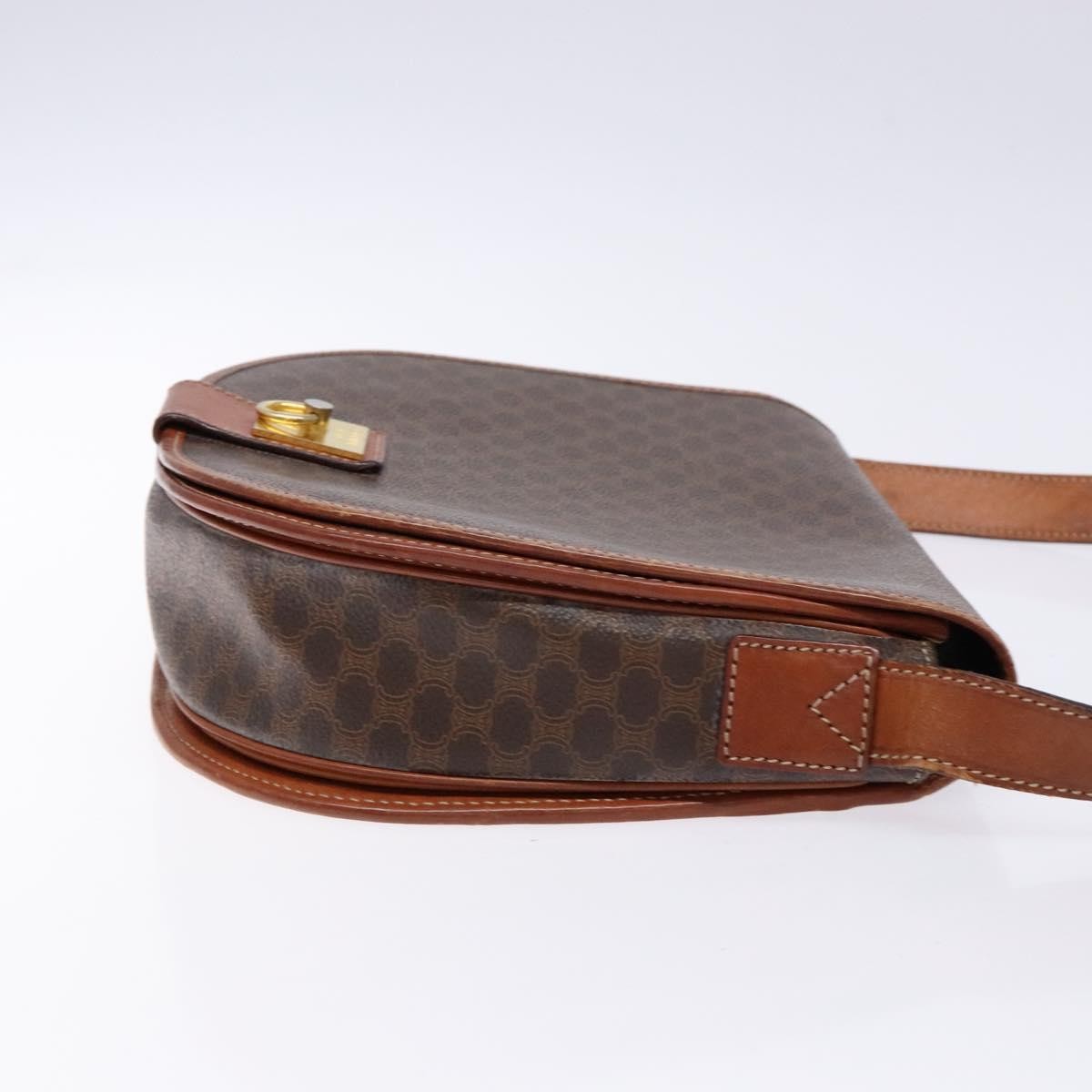 Celine Macadam Shoulder Bag PVC Leather, BROWN, CANVAS, Shoulder bag