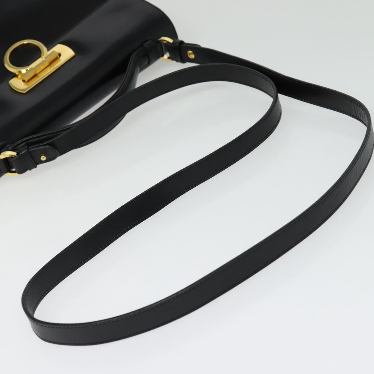 Salvatore Ferragamo Gancini Convertible Top Handle Bag Leather, BLACK, LEATHER, Handbag