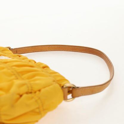 Prada Pochette Tessuto Gaufre, YELLOW, NYLON, Clutche & pouche