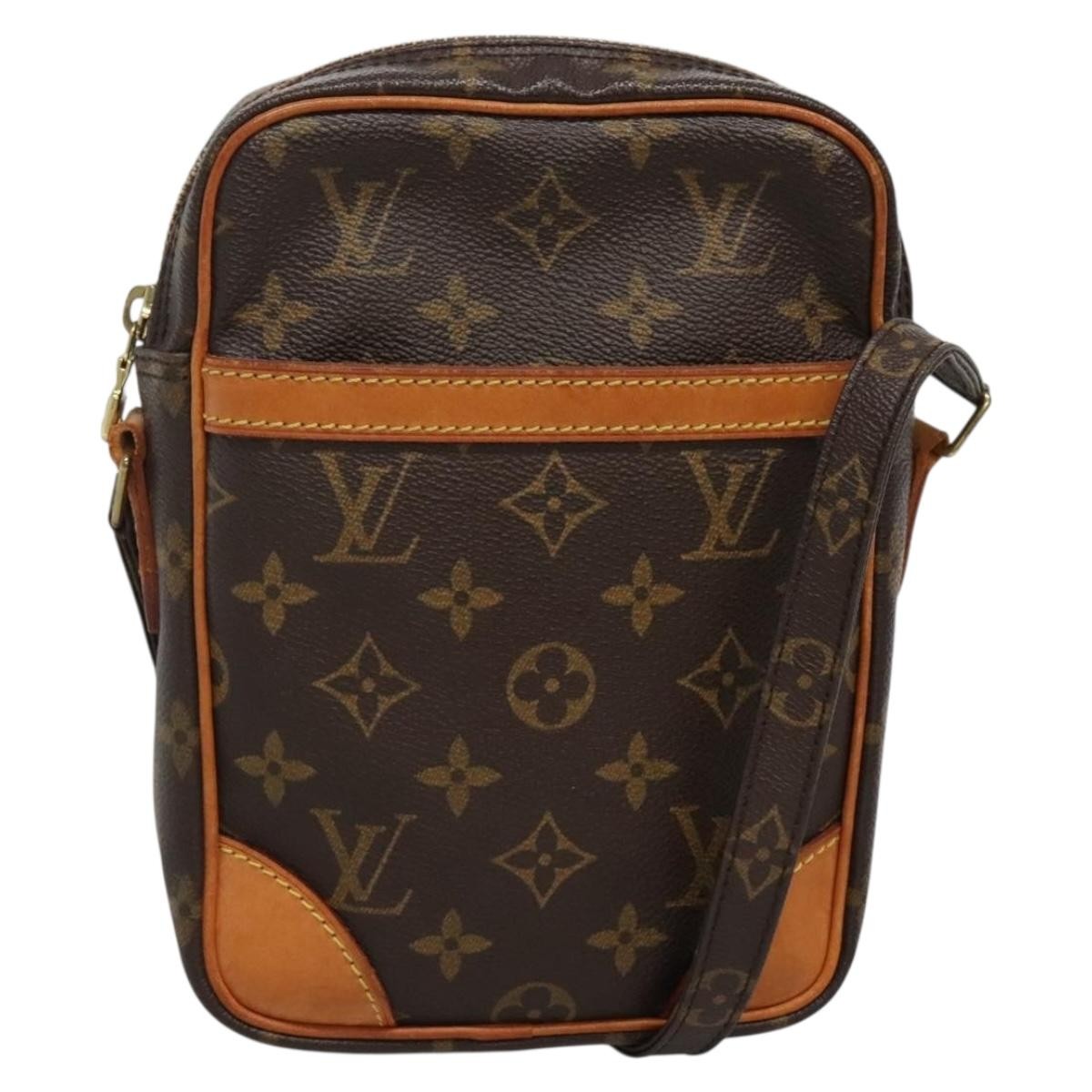 Louis Vuitton Danube 15 Crossbody Bag Monogram Canvas, BROWN, CANVAS, Crossbody bag