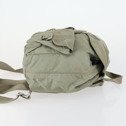 Prada Double Front Pocket Backpack Tessuto, BEIGE, NYLON, Backpack