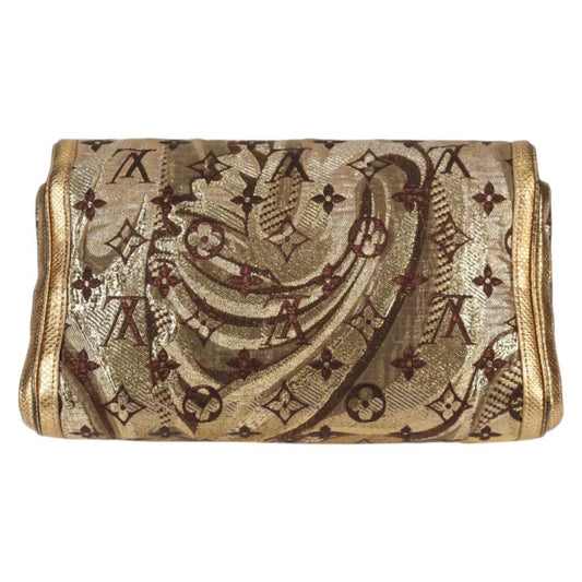 Louis Vuitton Thalie Clutch Brocade Monogram, GOLD, CANVAS, Clutche & pouche