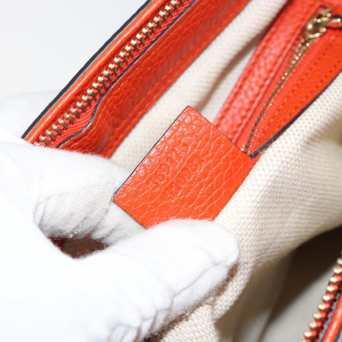 Gucci Soho Convertible Top Handle Bag Leather, ORANGE, LEATHER, Handbag