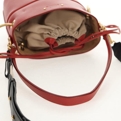 Chloe Roy Bucket Bag Leather, RED, LEATHER, Shoulder bag