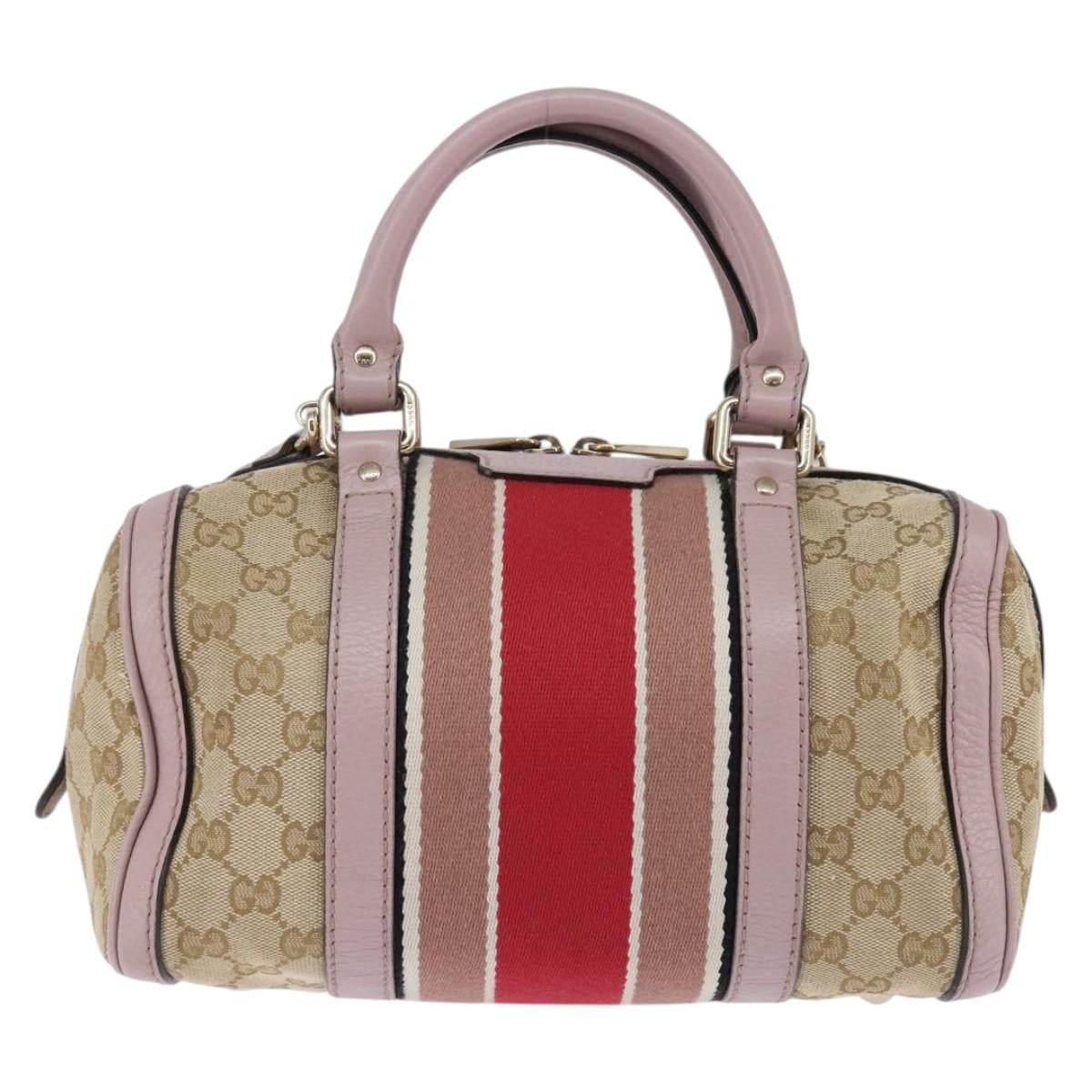 Gucci Vintage Web Boston Bag GG Canvas, BEIGE, CANVAS, Handbag