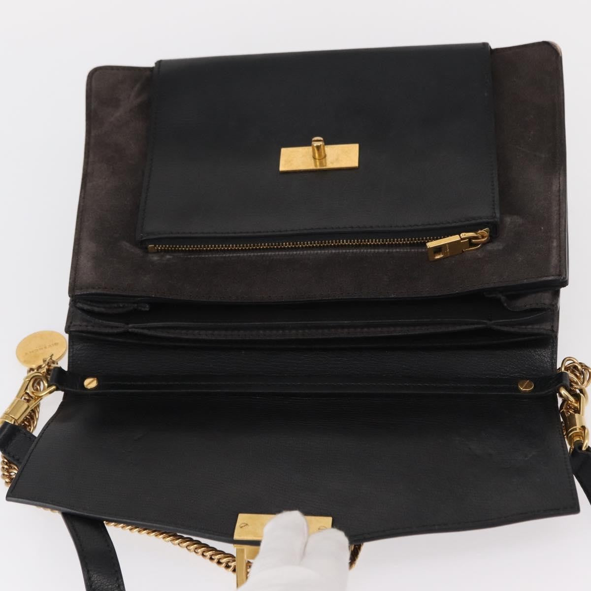 Givenchy GV3 Flap Bag Leather, BLACK, LEATHER, Shoulder bag