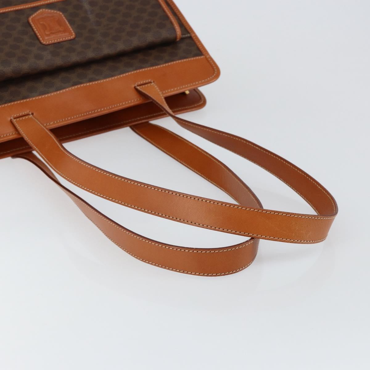 Celine Vintage Macadam Tote bag Canvas and Leather, BROWN, CANVAS, Tote bag