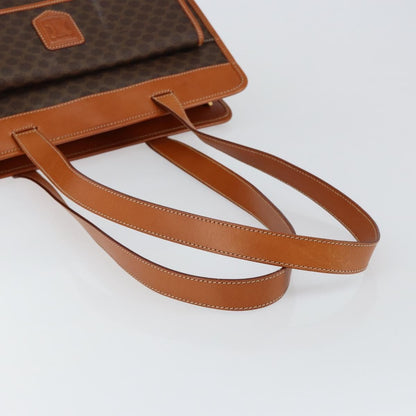 Celine Vintage Macadam Tote bag Canvas and Leather, BROWN, CANVAS, Tote bag