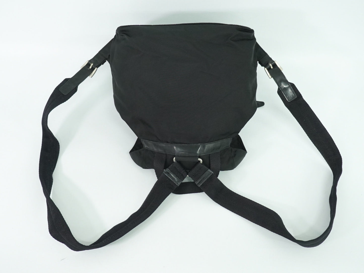 Prada Double Front Pocket Backpack Tessuto, BLACK, NYLON, Backpack