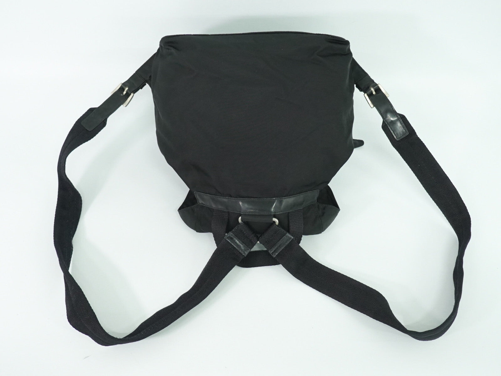 Prada Double Front Pocket Backpack Tessuto, BLACK, NYLON, Backpack