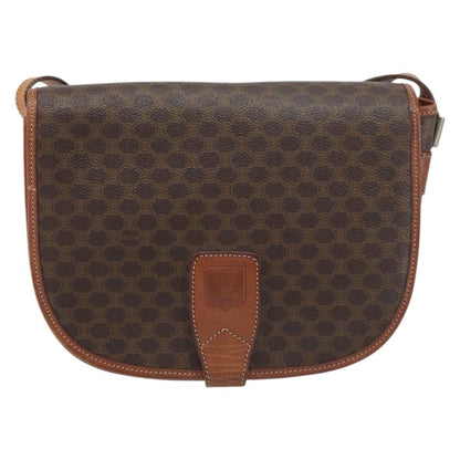 Celine Macadam Shoulder Bag PVC Leather, BROWN, PVC, Shoulder bag