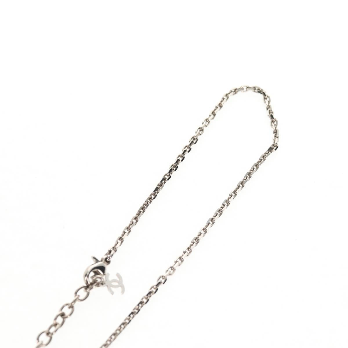 Chanel Vintage CC Pendant Long Necklace Metal, SILVER, METAL, Necklace
