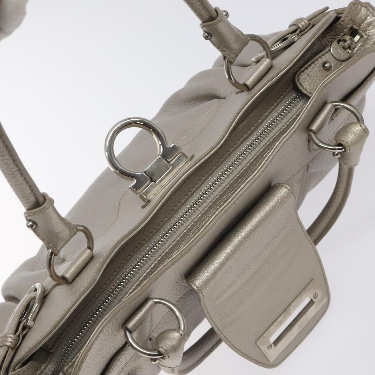 Salvatore Ferragamo Marisa Satchel Leather, SILVER, LEATHER, Shoulder bag