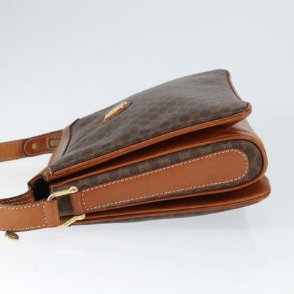 Celine Macadam Shoulder Bag PVC Leather, BROWN, CANVAS, Shoulder bag