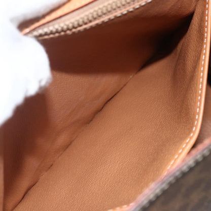 Celine Vintage Macadam Handbag Canvas and Leather, BROWN, CANVAS, Handbag