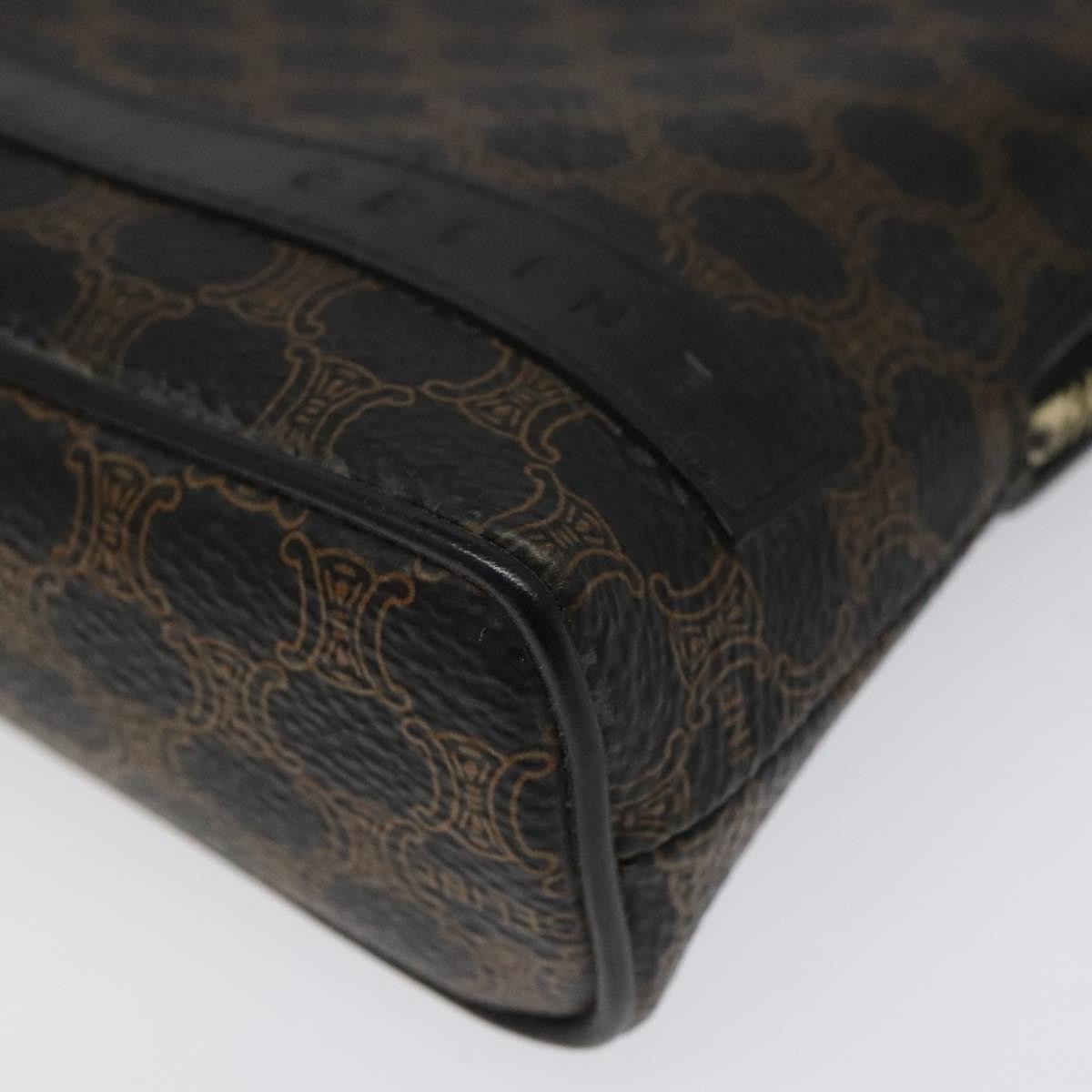 Celine Macadam Pochette Canvas and Leather, Black, Canvas, Clutch