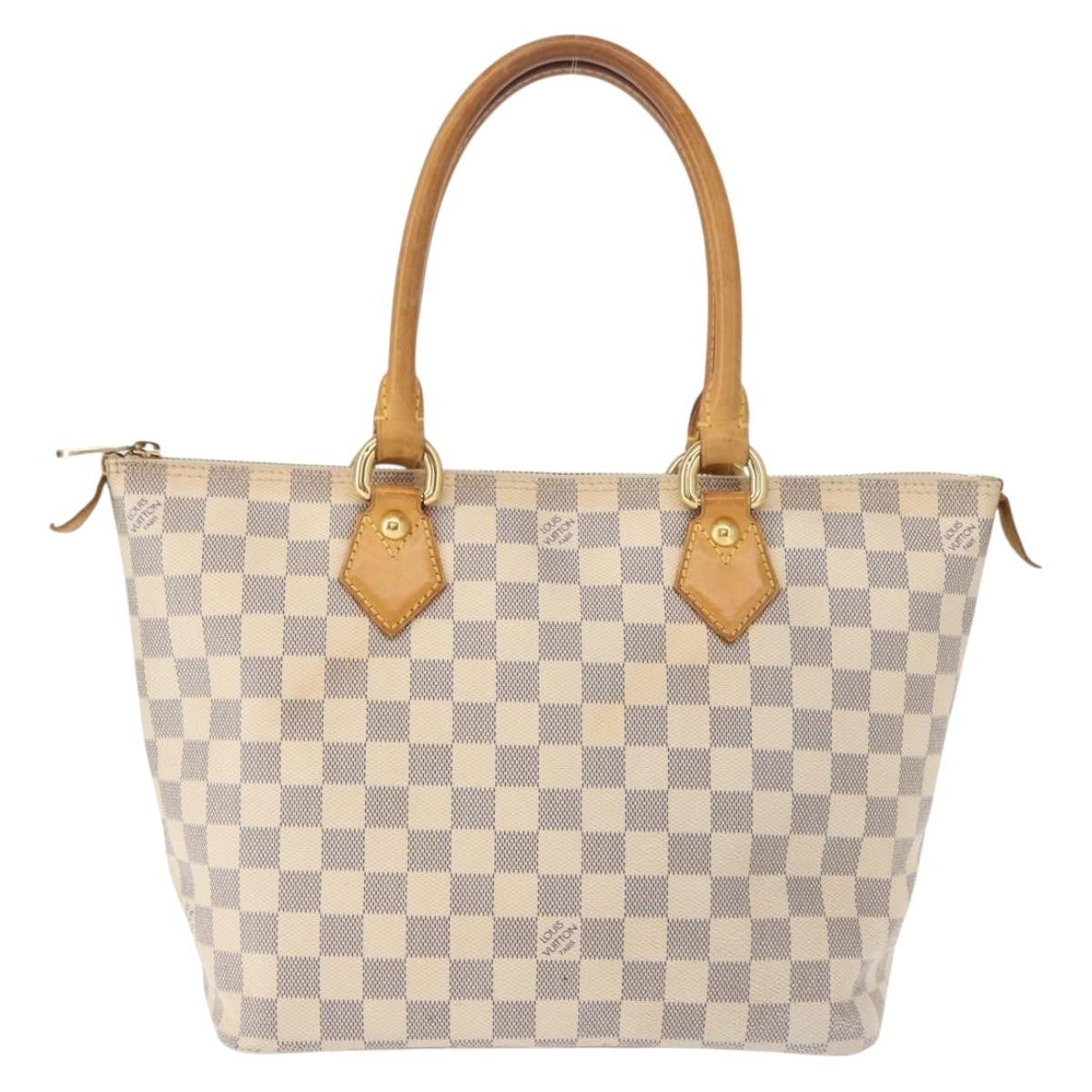 Louis Vuitton Saleya Handbag Damier, WHITE, CANVAS, Tote bag