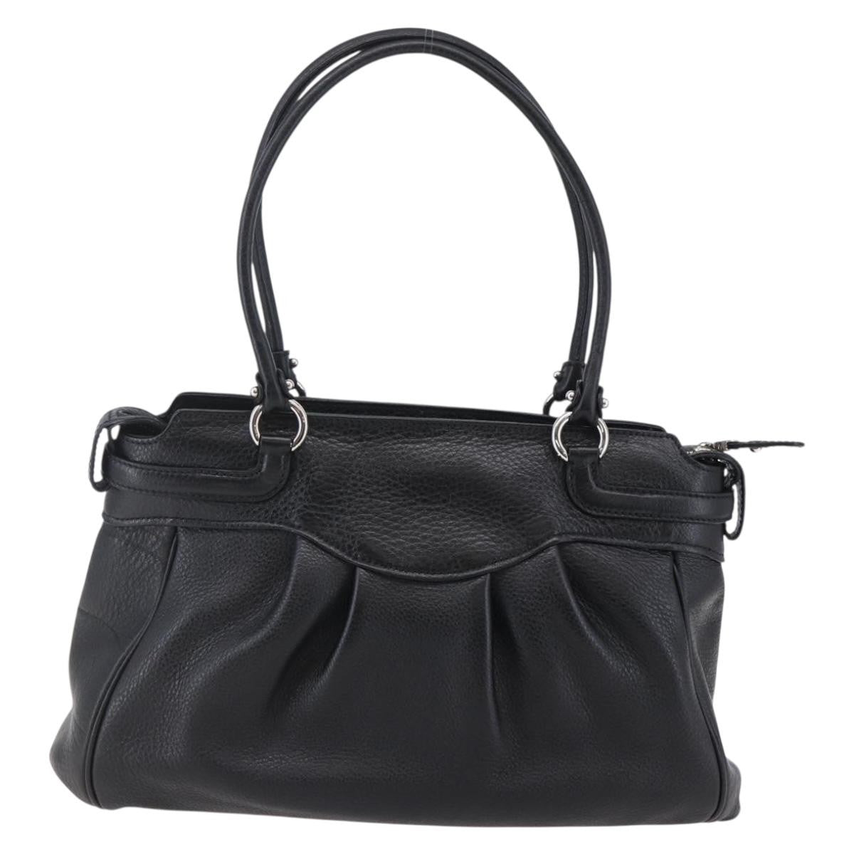 Salvatore Ferragamo Gancini Tote Leather, BLACK, LEATHER, Tote bag