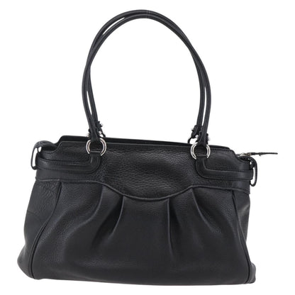 Salvatore Ferragamo Gancini Tote Leather, BLACK, LEATHER, Tote bag
