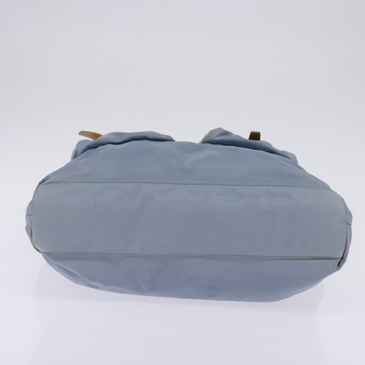 Prada Side Pocket Tote Nylon, BLUE, NYLON, Tote bag