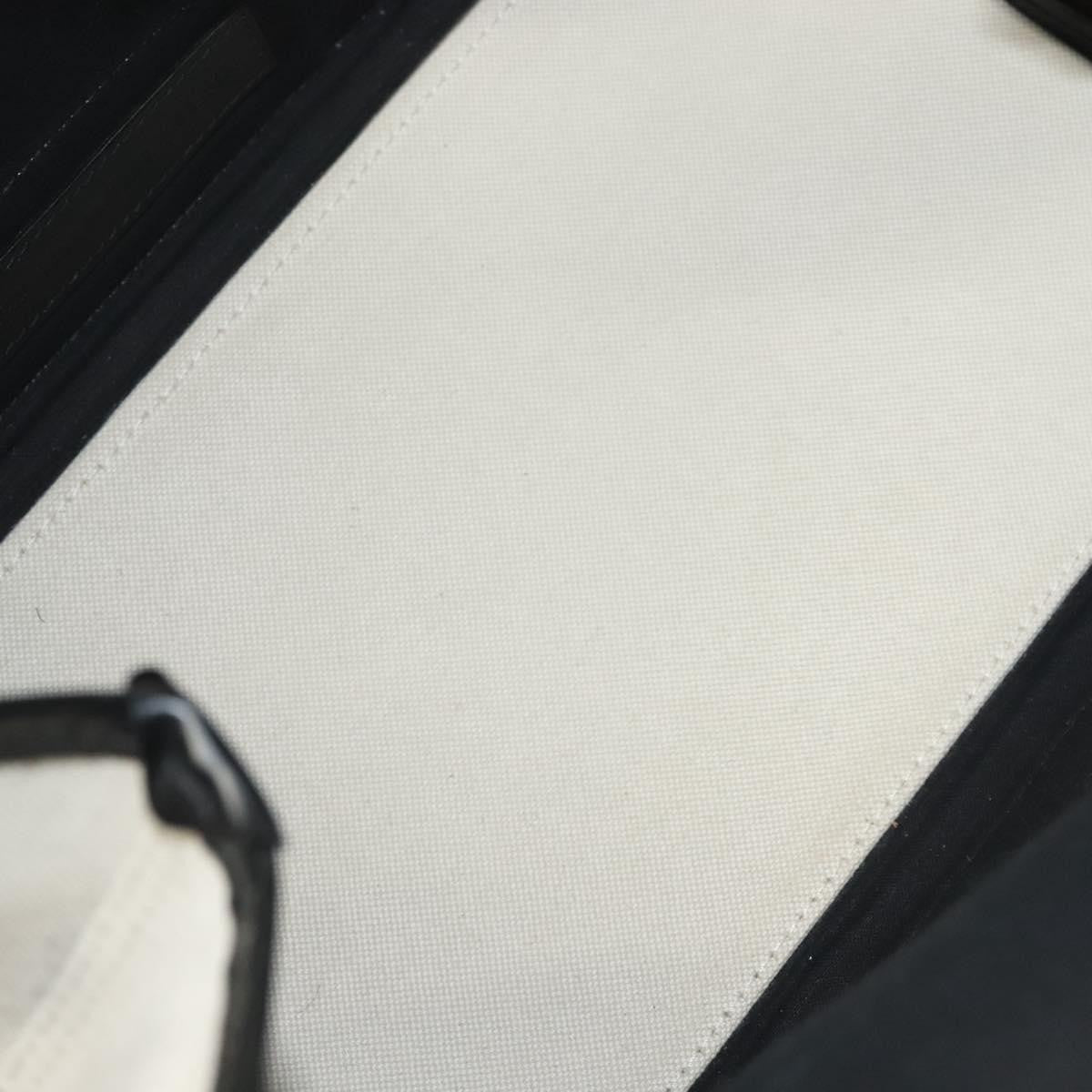 Balenciaga Navy Cabas Canvas with Leather, WHITE, CANVAS, Tote bag