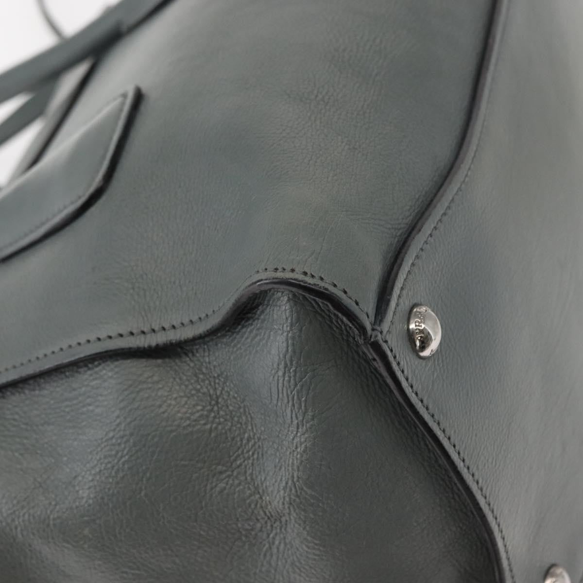 Prada Twin Pocket Lock Flap Tote Glace Calf, GRAY, LEATHER, Tote bag