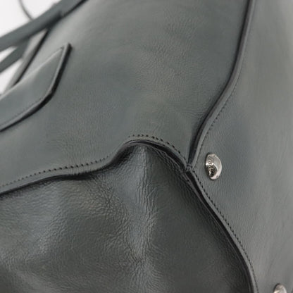 Prada Twin Pocket Lock Flap Tote Glace Calf, GRAY, LEATHER, Tote bag