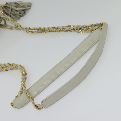 Bally Vintage Chain Shoulder Bag Quilted Leather, ECRU, LEATHER, Shoulder bag