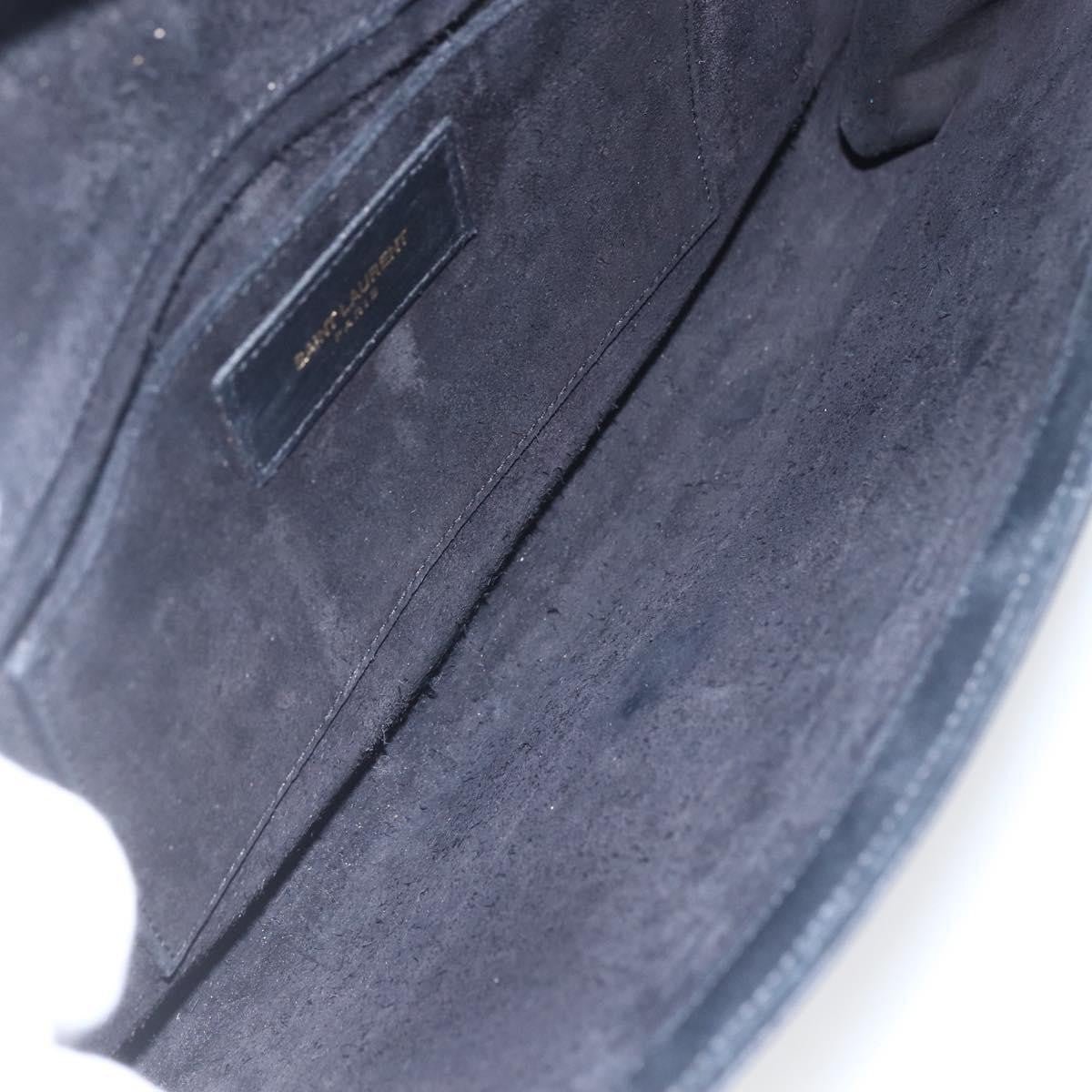 Saint Laurent Chyc Clutch Leather, BLACK, LEATHER, Clutche & pouche