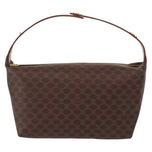 Celine Vintage Macadam Handbag Canvas, BROWN, CANVAS, Handbag