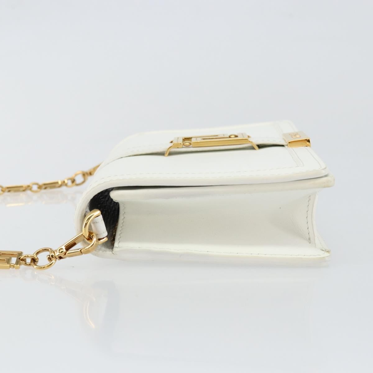 Versace Greca Goddess Wallet on Chain Leather, WHITE, LEATHER, Wallets