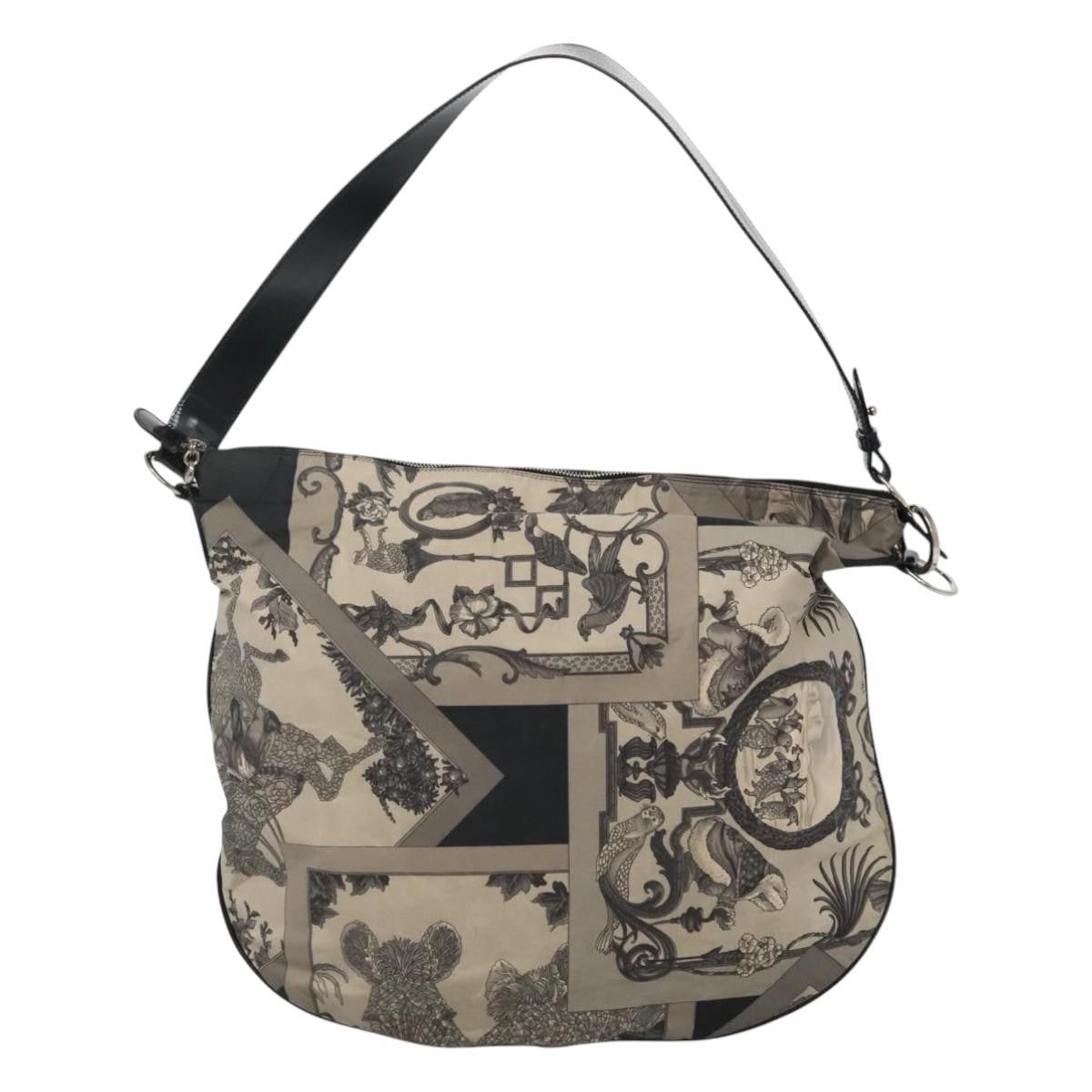 Salvatore Ferragamo Vintage Shoulder Bag Canvas, GRAY, CANVAS, Shoulder bag