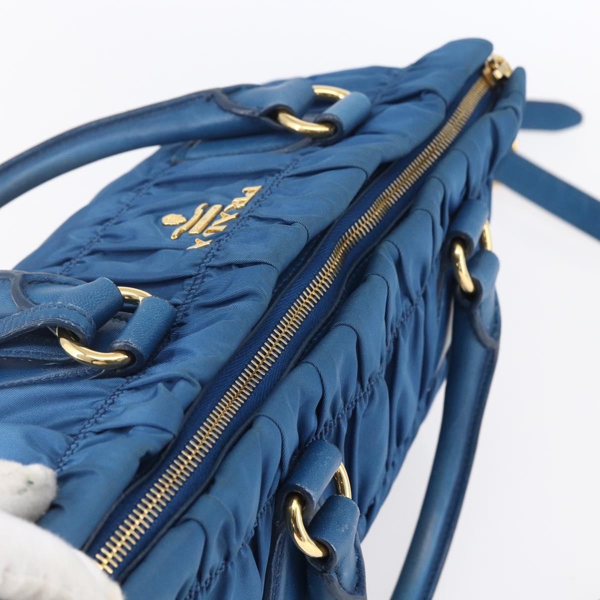 Prada Gaufre Convertible Satchel Tessuto, BLUE, NYLON, Handbag