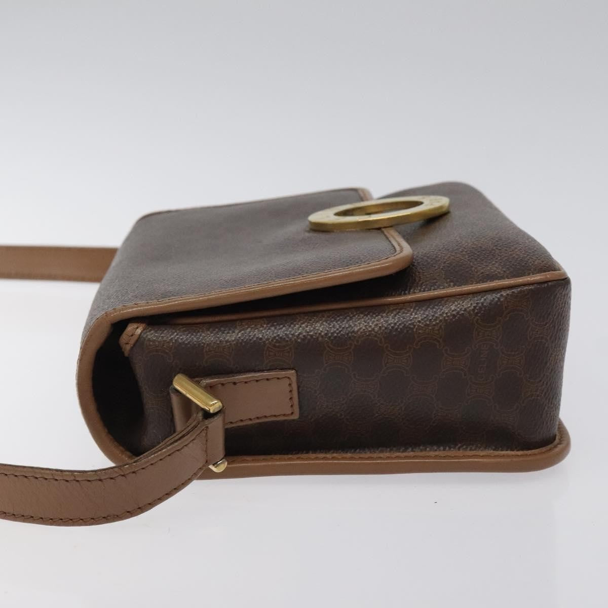 Celine Macadam Shoulder Bag PVC Leather, BROWN, CANVAS, Shoulder bag