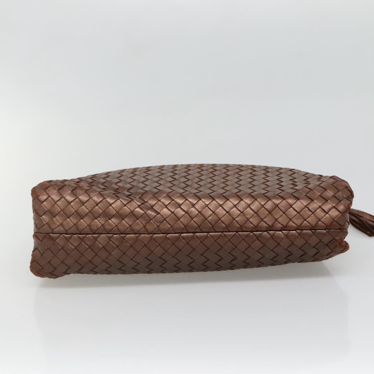 Bottega Veneta Intrecciato Leather, BROWN, LEATHER, Handbag