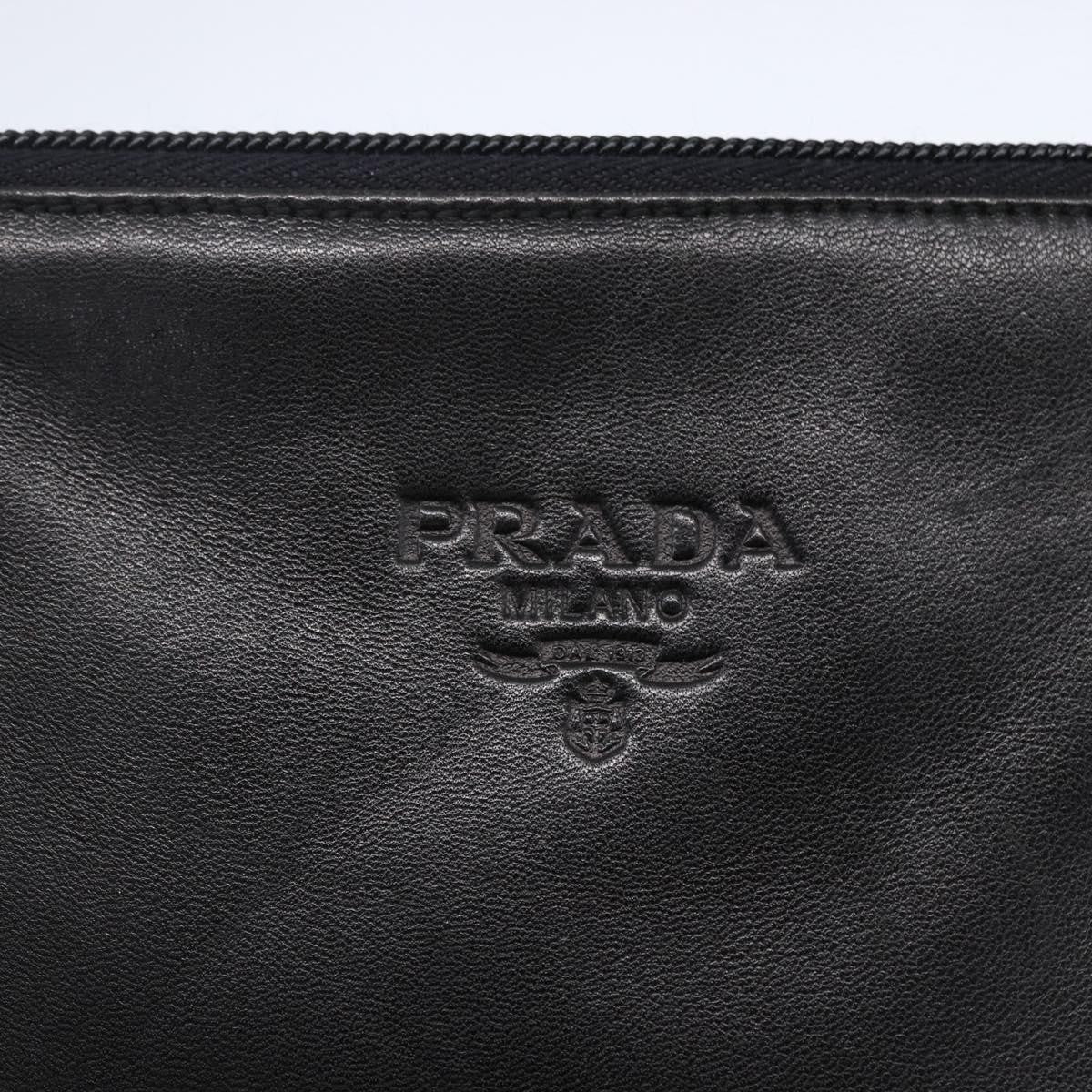 Prada Vintage Shoulder Bag Leather, BLACK, LEATHER, Shoulder bag