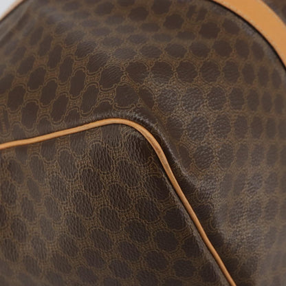 Celine Vintage Macadam Boston bag Canvas and Leather, BROWN, PVC, Travel bag