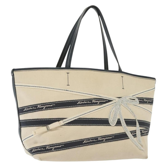 Salvatore Ferragamo Vala tote Canvas, BEIGE, CANVAS, Tote bag