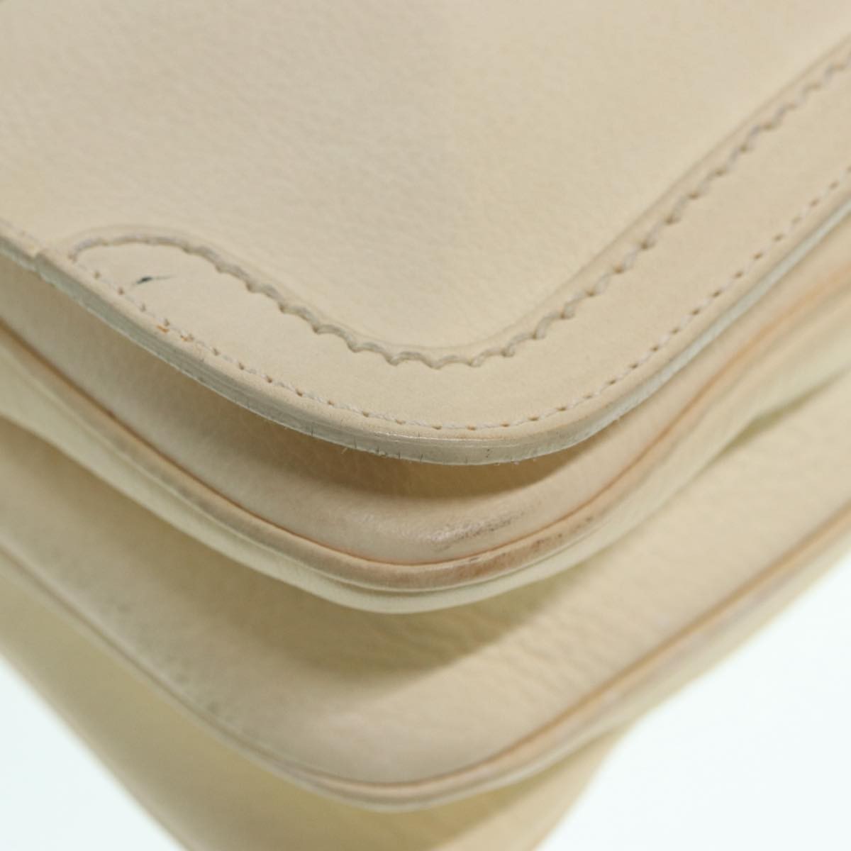 Salvatore Ferragamo Gancini Shoulder Bag Leather, White, Leather, Handbag