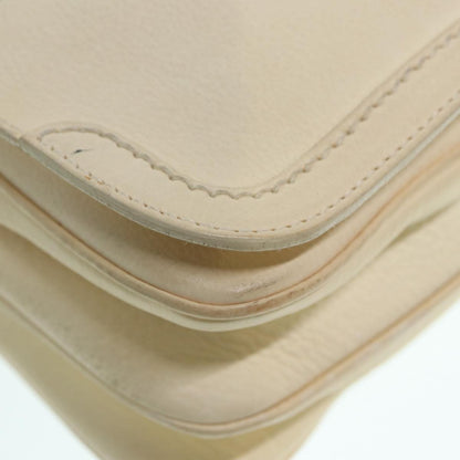 Salvatore Ferragamo Gancini Shoulder Bag Leather, White, Leather, Handbag